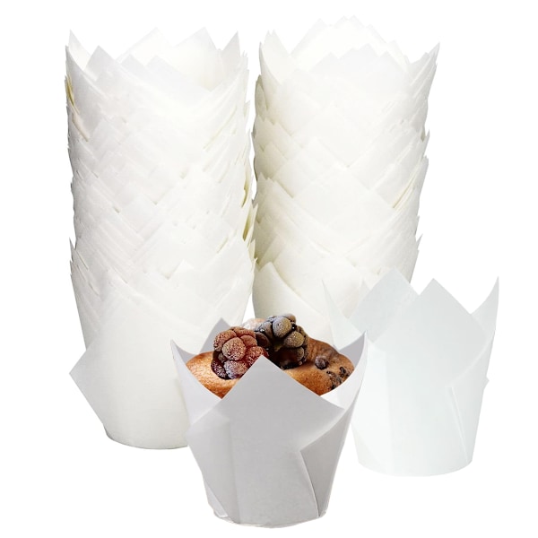 200 stk. tulipanformede muffinsforme til bagning, tulipanformede muffinsforme, muffinsforme
