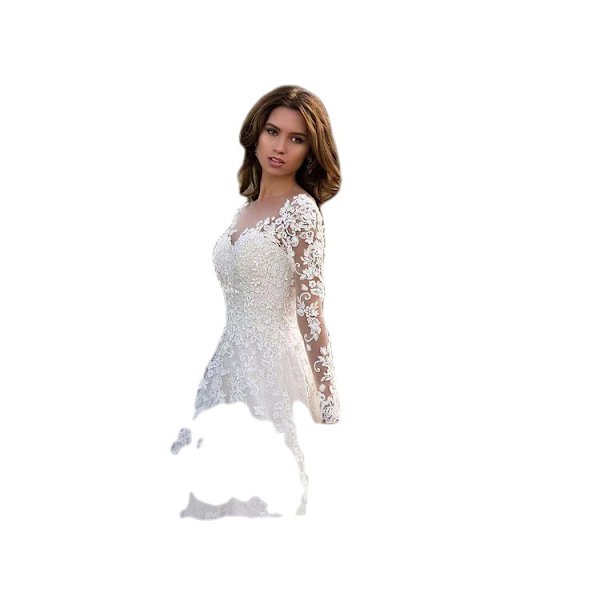 Kvinnors långärmade one shoulder vit bröllopsklänning bröllopsklänning för bröllop brudtärna festklänningar superb vit White M