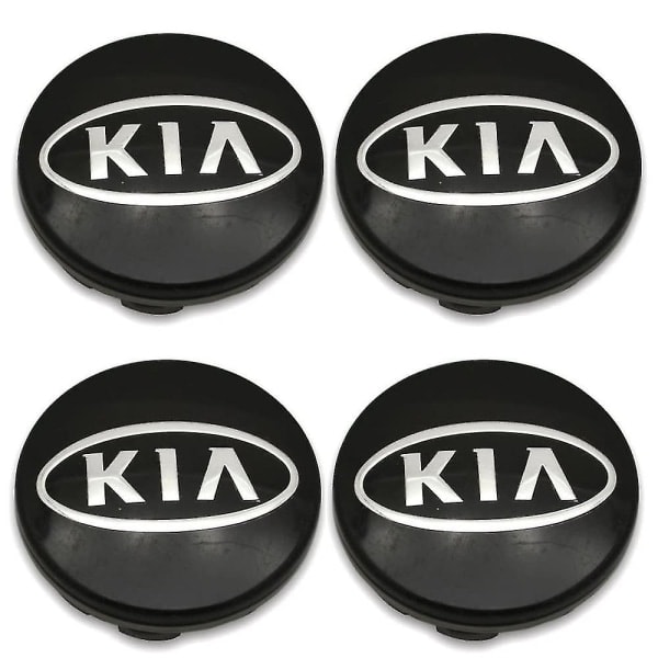 Svarte Kia bil hjulkapsler navkapsel 60mm 4 stk for picanto, rio, forte, ev, soul, ceed