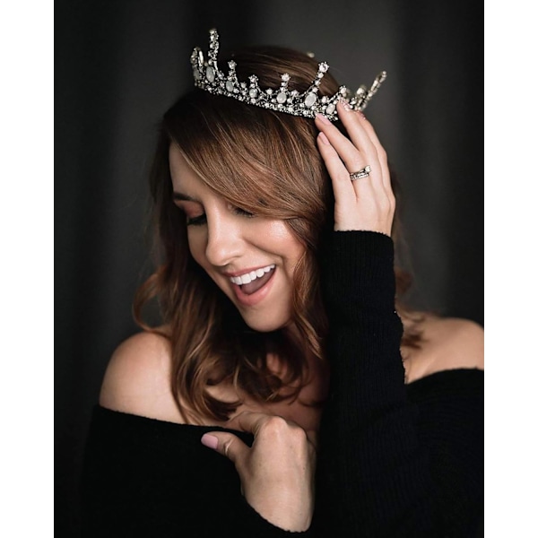 Krystal Baroque Dronningkrone - Vintage Prinsesse Tiara, Bryllup Prom