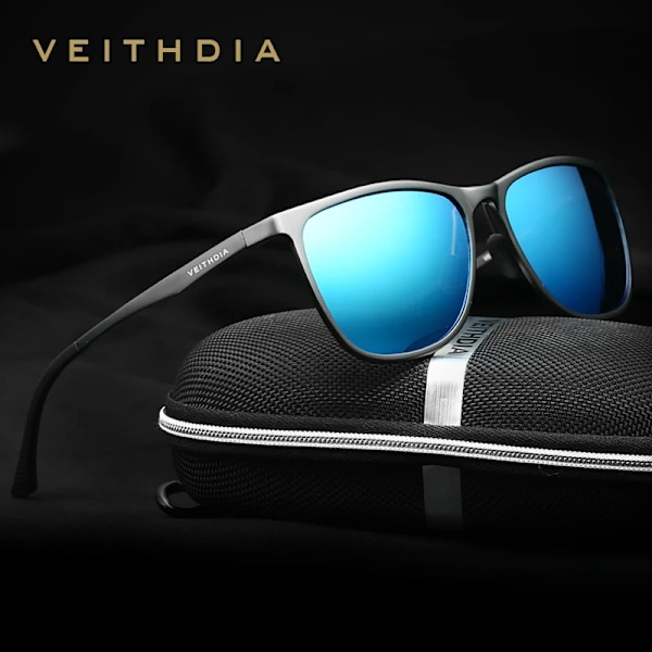 VEITHDIA Retro Alumiini-Magnesium-Merkki Aurinkolasit Miehille Polarisoivat Linssit Vintage Silmälasit Tarvikkeet Aurinkolasit Miehille 6623 Harmaa Original Package Gray