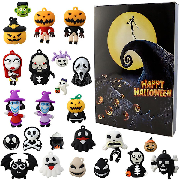 Adventskalender 2023 Hot Halloween Horror Atmosfære Kalender Leke Blind Box 24 Bit Gothic Advents Nedtelling Kalender Blind style 2