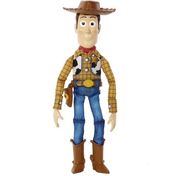 Disney og Pixar Toy Story Filmlegetøj, Talende Woody Figur og Kludedukkekrop, 20 Fraser, Trækfane Aktiverer Lyd, Roundup Fun Woody