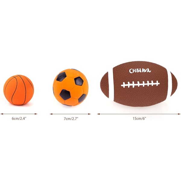 4-pack 2,4\" Pipande Latex Valpleksak Boll Sportbollar Set
