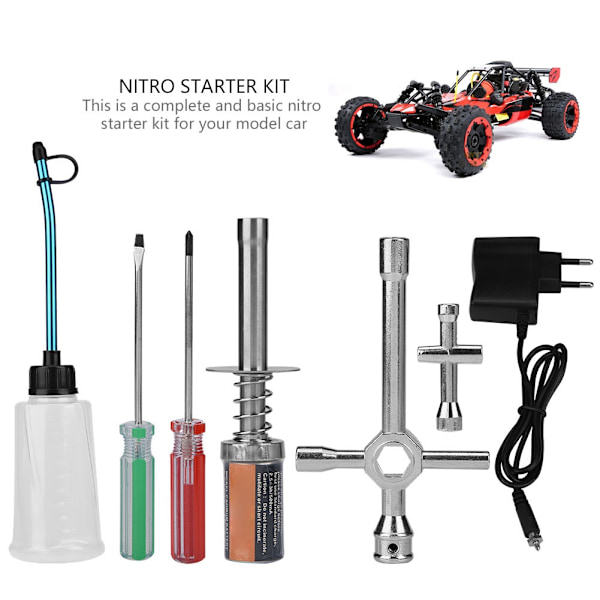 RC Nitro Starter Kit Hehkutulpan Sytytin Laturilla RC Kuorma-autolle Buggy Autolle HSP redcat (EU Pistoke){YD} 0.3