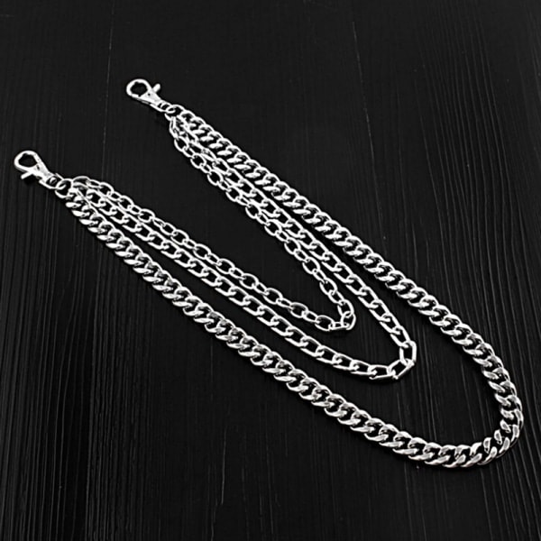 3 Lag Stainless Steel Herrebukser Bukser Tegnebog Bælte Ring Cha One Size