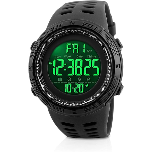 Sports watch for men, waterproof with LED backlight