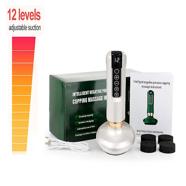 Elektrisk cupping massageapparat vakuum sugekop guasha anti cellulite skønhed sundhed skrabning infrarød varme slankende gua sha massage 12 levels of suction