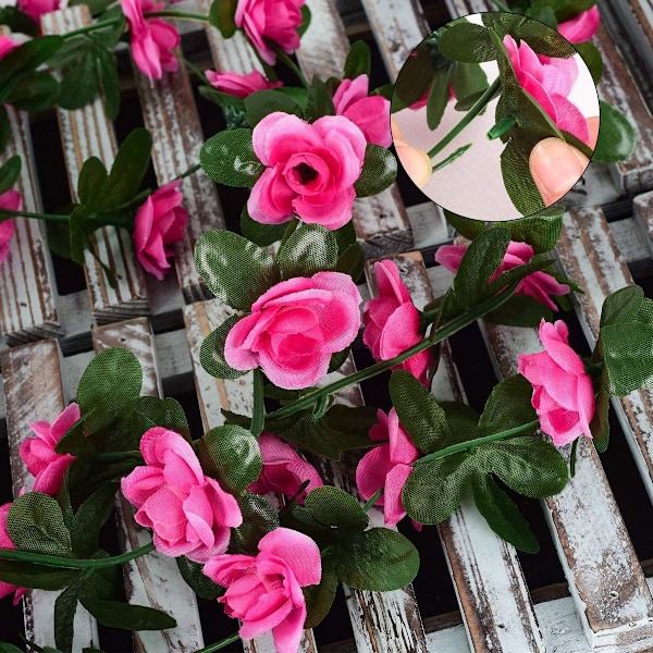 Kunstige Rosegirlandere, 220cm Falsk Rose Ranke Blomstergirlander