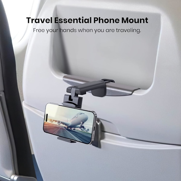 Fly Telefonholder, Klealook 4 i 1 Justerbar Telefonstander til Rejser, Sort【YD】