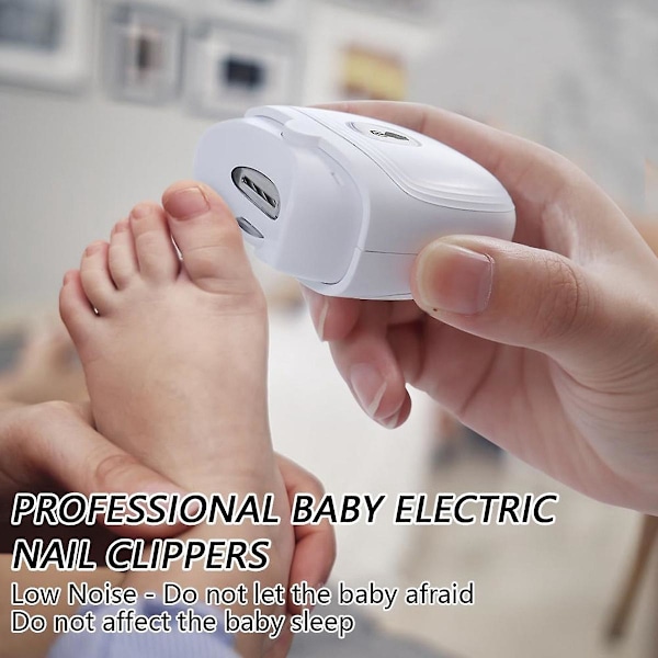 Elektrisk negleklipper, bærbar automatisk negleklipper til voksne, baby negleklipper, elektrisk negleklipper, hvid