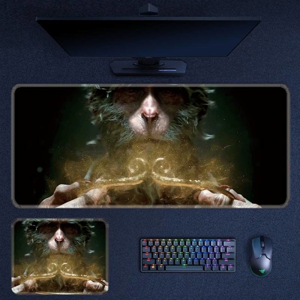 Svart Myt Wukong Musematte Spillmatte Gaming Tastaturmatte Skrivebordspute Spillutstyr Gave 108 108 300x250x3mm