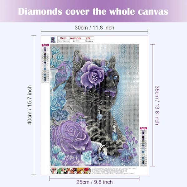 DIY 5D Diamantmålning 5D Komplett, Djur Diamantmålning Strass