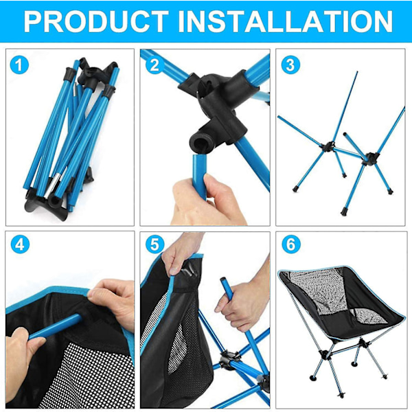 Ultralight Leirituoli Kalastustuoli Taittuva Tuoli Kompakti Kannettava Tuoli Tr