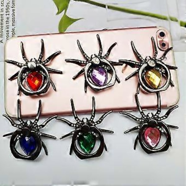 6 stk. Spider Mobiltelefon Ring Holder Stand, Sød Telefon Finger Holder Stand Cool Dyre Telefon Grip Support til Alle Smartphones, Tablets