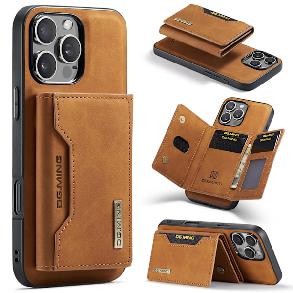 Magnetiskt iPhone-fodral med kortficka, magnetiskt delat mobilfodral - Brun Combination-Brown IP12 Pro Max