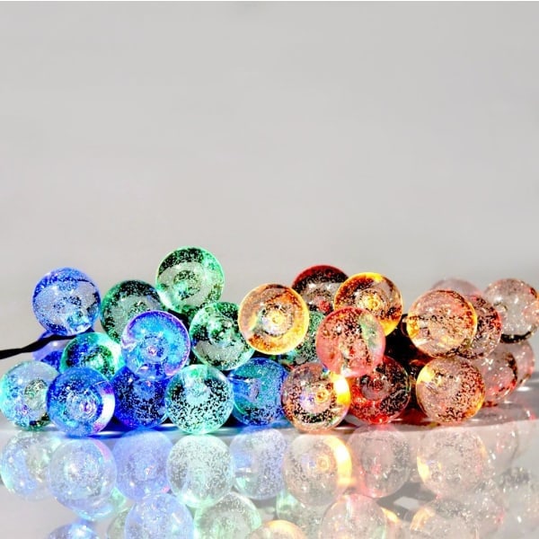 Aurinkokennovalot ulkokäyttöön, 4,5 m 30 LED kristallipallo valosarja 2 valaistustilalla Joulukuusen puutarhan terassin parvekkeen valokoriste【YD】