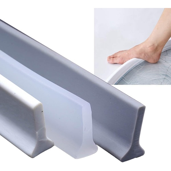 Duschtröskel / Vattenbarriär – Självhäftande duschlist – 2m Grey gray