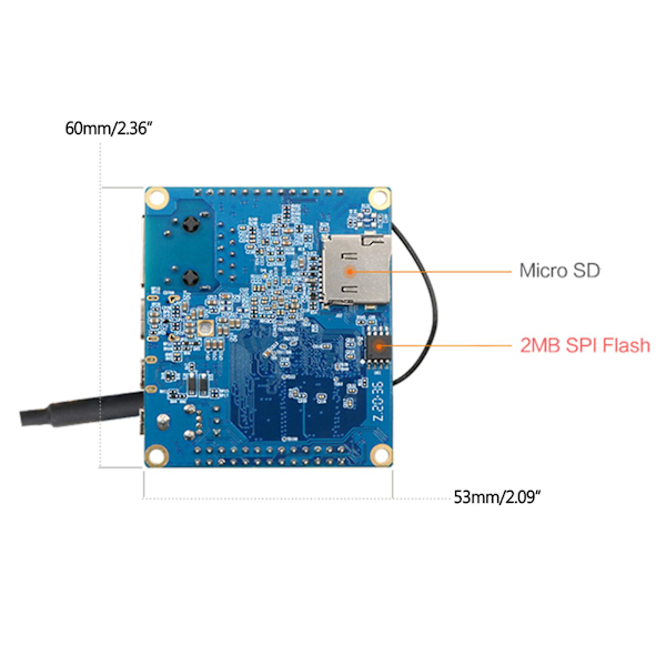 Orange Pi Zero2 Allwinner H616 Set Top Box Dual Band Wifi + Bt 5.0 Tf-kort