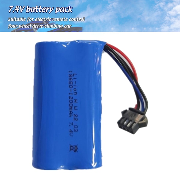 7.4V 1200mAh litiumbatteri ersättningsbatteri för radiostyrd bil【YD】
