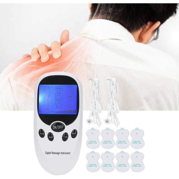 Dobbelkanals TENS-enhet Muskelstimulator Maskin for smertelindring,