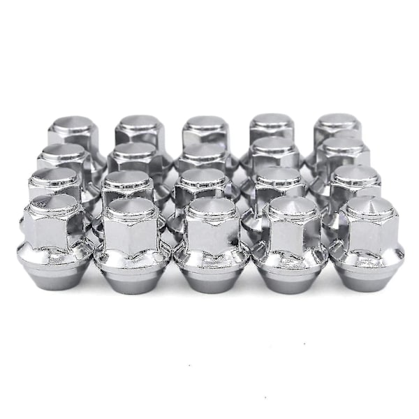 Aluminium Hjulmøtrikker. M12 X 1,5 Konisk 19mm Hex Erstatning for Ford Alufælge (Sølv)