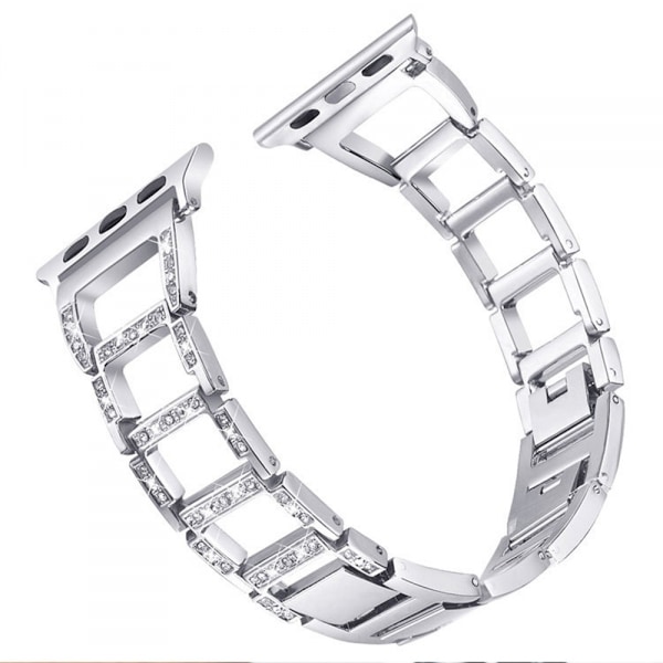 Bling Armband för Apple Watch 42/44/45mm - Mode Diamant Rostfritt Stål, Metallarmband för Apple Watch Series 8 7 6 5 4 3 2, 1