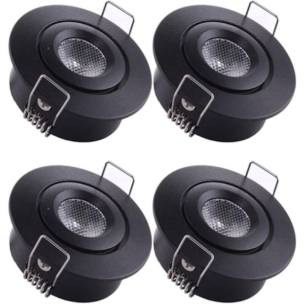 4 Mini Infällda Spotlights, LED Tak Infälld Spotlight Lampa 1W Varmvit 3000K för Vitrinskåp Tak Köksskåp DIY Belysning etc
