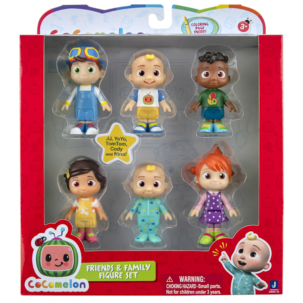 Cocomelon Familj & Vänner 6st Actionfigurer Paket Leksaksdocka Barn