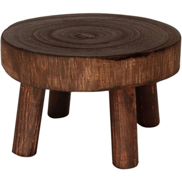 Wooden stool, natural wooden stool, low flower stool for