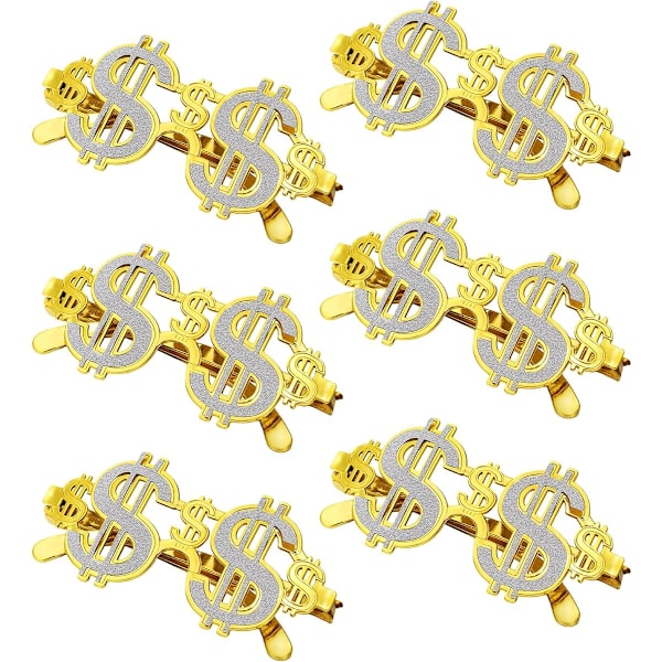 Par Halloween Dollar Tegn Solbriller Guld Penge Briller Sjove Solbriller til Voksne Hip Hop Foto Rekvisitter Cosplay