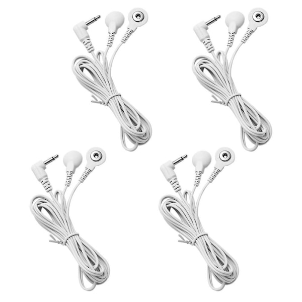 4 kpl 2-suuntaisen hierontalaitteen painikekaapeli elektrodin TENS-johdot 4PCS