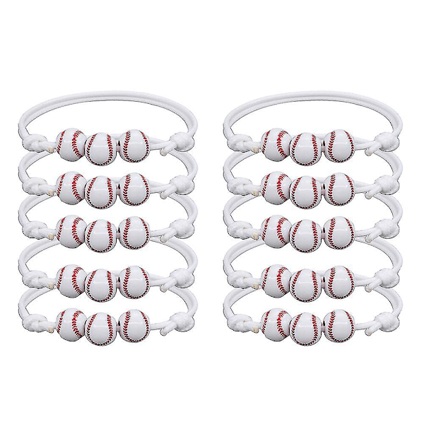 10 kappaletta baseball koripallo tennis rannekoru pojat baseball juhla lahja säädettävä urheilu rannekoru【mo】 style4