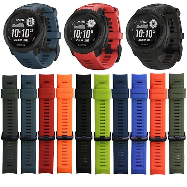 Älykellon silikonihihna Garmin Instinct 2 -kelloon, korvaava hihna Garmin Garminille