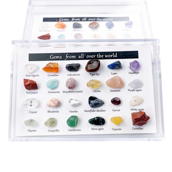 24 st Adventkalender Mineralstenar Julnedräkning Leksaker Kristall Gem-samlingar Presenter till Barn 1 Ask
