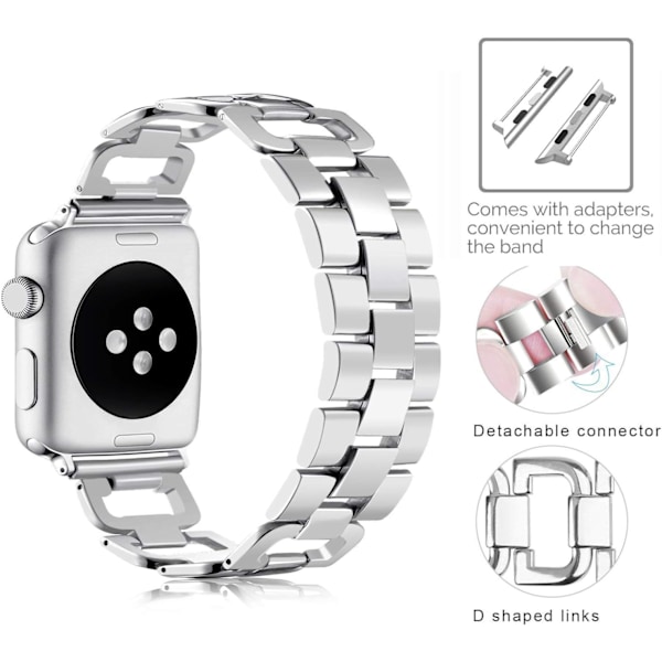 Rustfritt stål armbånd kompatibel med Apple Watch 38mm 40mm