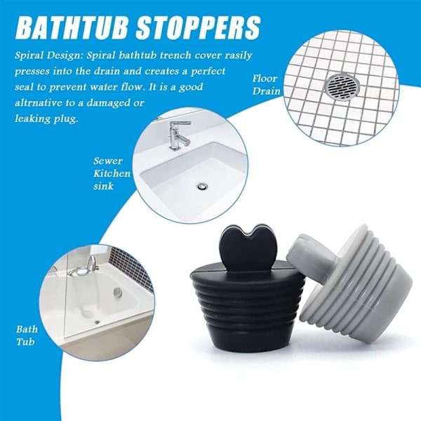 Badkarspropp, 3-pack Universal Silikon Diskbänkspropp, Silikon Badrumsavloppspropp för Diskbänk, Golvbrunn, Badrumsavloppspropp