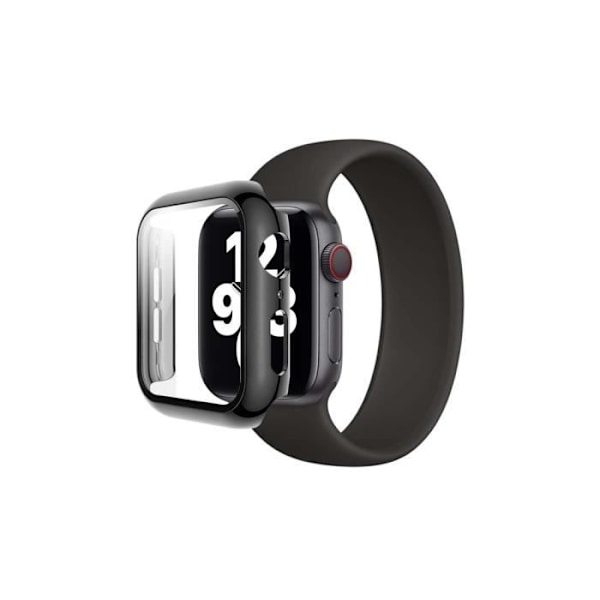 Apple Watch 40 mm -kotelo, täysi suoja karkaistulla lasilla, Eko Transparent Black Transparent