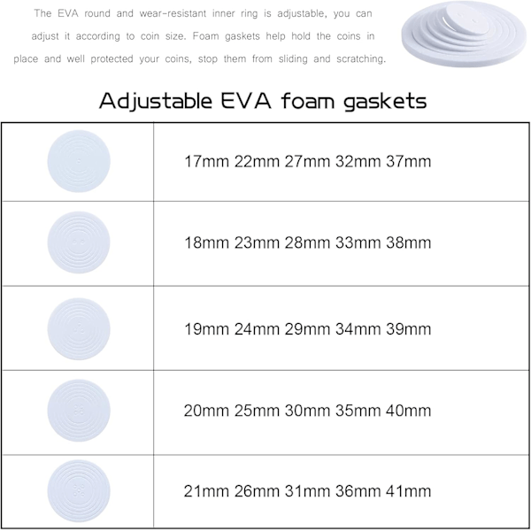 30 stk. Treboks for oppbevaring av mynter, oppbevaringsboks for kontanter, myntbeskyttelsesboks, samler 20mm/25mm/30mm/35mm/40mm Ladaceae 12