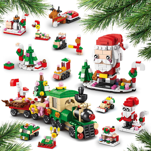 Adventskalender 2024 - Jul Byggklossar Julklappar för Barn Tonåring 24 Dagar Överraskningspresentförpackning Julnedräkningskalender【YD】