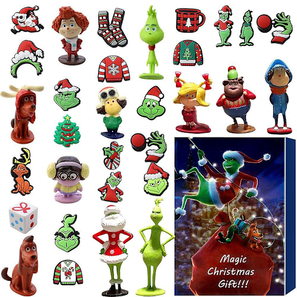 2023 Julkalender Halloween Blind Box Jul Grinch Läskig Blind Box 24 Nedräkningskalender Blind Box E