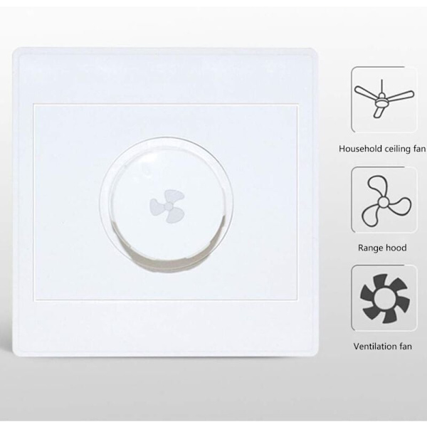 86 Typ Takfläkt Inställning, Steglös Hastighetsregulator, Väggströmbrytare, 220 V, 10 A, för 15-300 W Dimmer