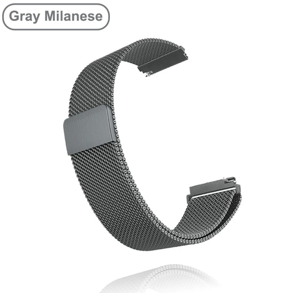 18 mm 20 mm 22 mm metallrem for Garmin Vivoactive 3 4 4s Band Watch Venu 2 2s SQ Forerunner 645 Armband Silikonögla Nylon håndled Metal Grå Metal Grey For Vivoactive 3