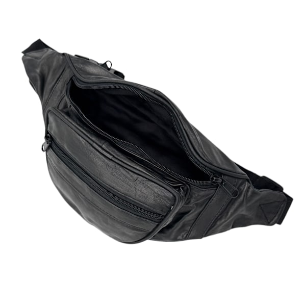 Midjeväska i läder Black Black