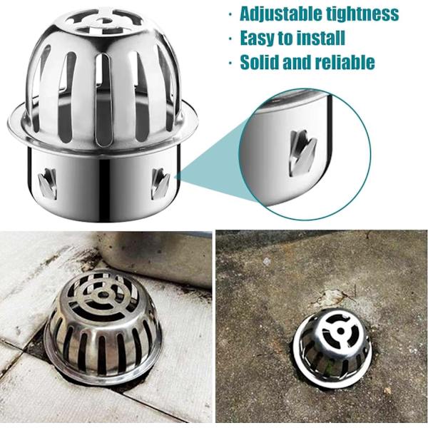 2 ruostumattomasta teräksestä valmistetun rännikaivon setti ränneille, syöksytorville, lehtisuojille, lehtiritilöille, lehtisuodattimille kattoputkille Ø 67 mm [GKS]