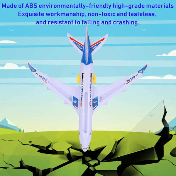 A380 Fly 43 cm Lang Elektrisk Modelflyvemaskine med Lyd og Lys Børnelegetøj Modelflyvemaskiner{YD} 0.1