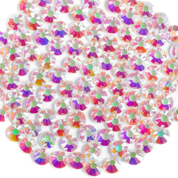 1440 st platta baksida kristallstrass runda stenar, Transparent AB, SS20, 4,6-4,8 mm platt botten nagelkonstdekoration