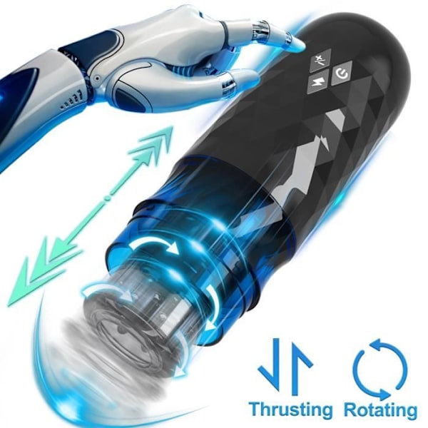 Manlig Onani Push & Squeeze Roterande Sugpropp Sexleksak, 3D Textur Auto Paddle Vuxenleksaker