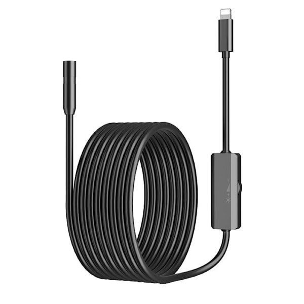 Endoskop til iPhone, Inspektionskamera med 8 mm linse, 3 meter semi-rigid kabelboreskop IP68 vandtæt [GKS]
