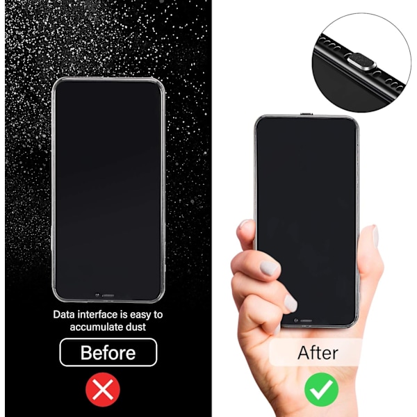 4-pakning støvplugger kompatible med iPhone 11, iPhone 12 beskytt C
